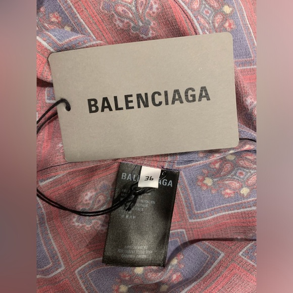 Balenciaga 2019 Convertible Paisley Asymmetrical Button-Up size FR 36 US 4 NWT - Picture 12 of 16